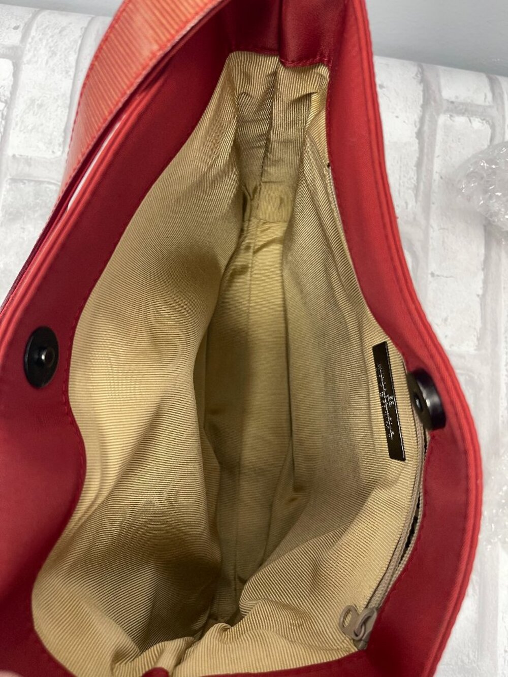 Givenchy Vintage Nylon Shoulder Bag w/ Leather Trim in Red - Preowned - Picture 3 of 15